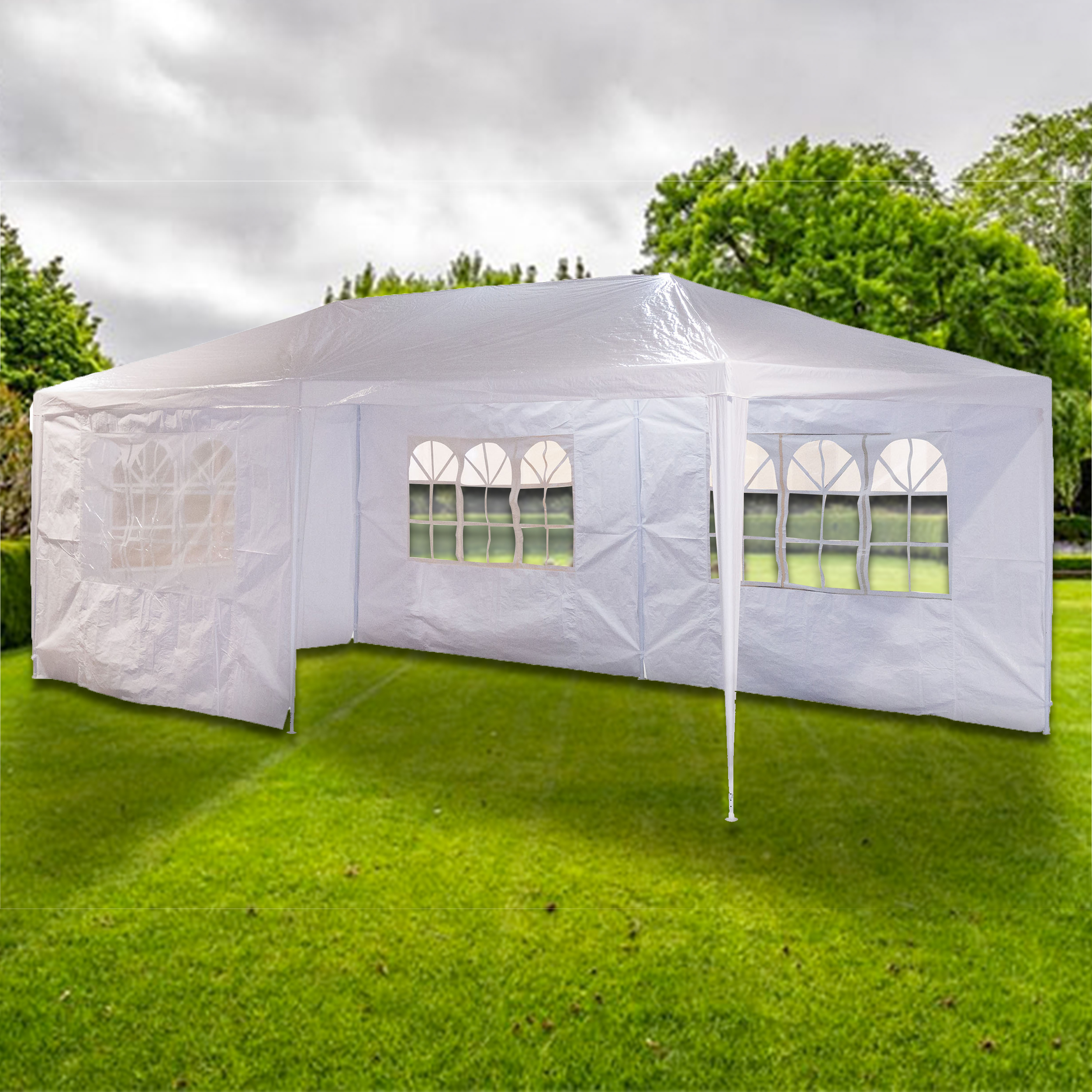 MaxxGarden Tonnelle de Jardin 3x6 m - 18m² - Pavillon pliante - Avec  Panneaux Latéraux - Tente de Jardin Rapide à Installer - Tente de Réception  