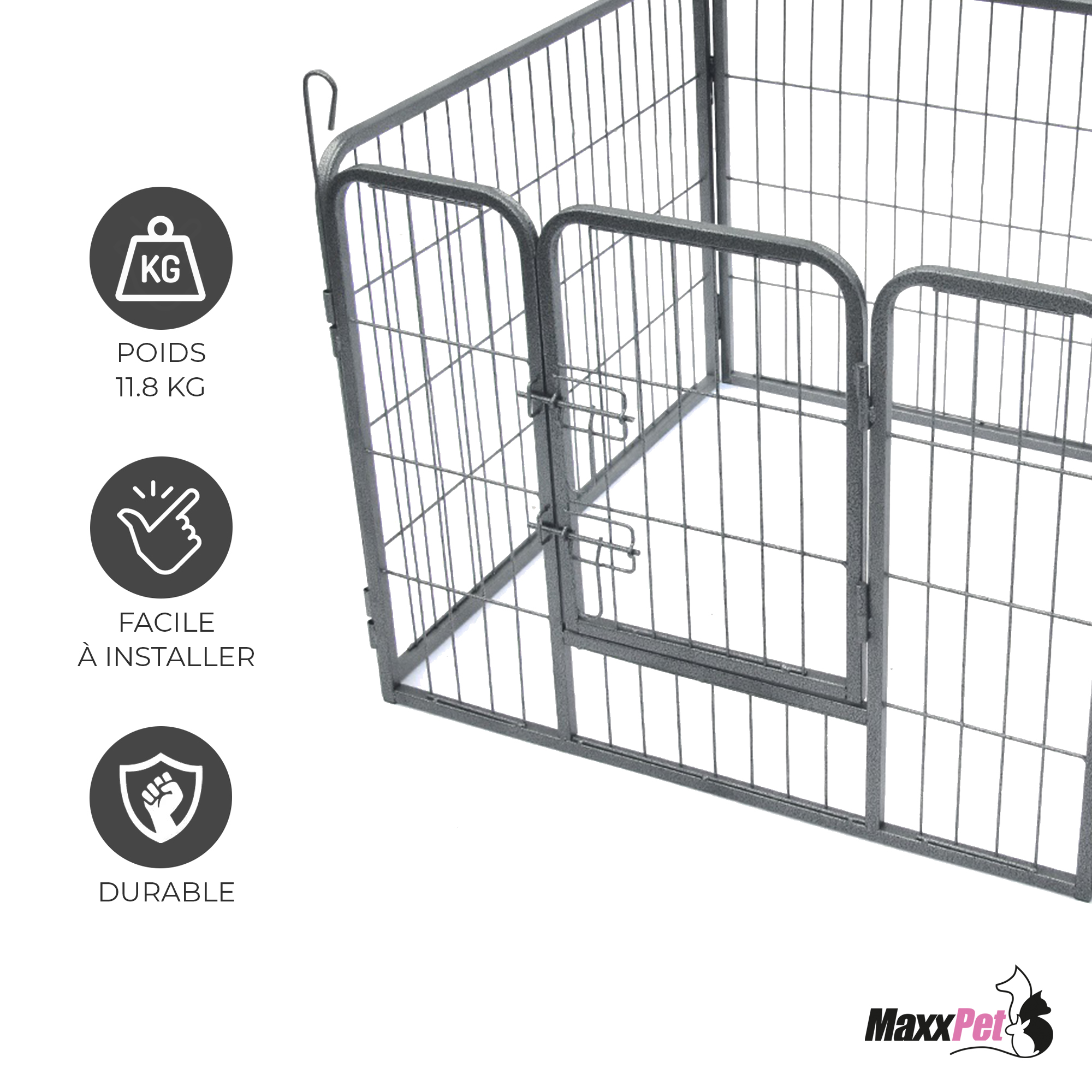 MaxxPet Enclos pour chiots - Chenil pour chiots - Pliable - Cage pour  chiens - Cage pour chiots - 101x79cm - 4 pièces - MANOMANO FR